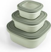 Sunware Sigma home Boîtes de conservation fraîcheur - Conteneurs congélateur - Sans BPA - 3 pièces - 0,5L + 0, 3L + 2,8L - Vert