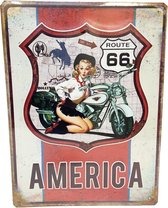 Route 66 America Metaal Bord 30 x 40 cm