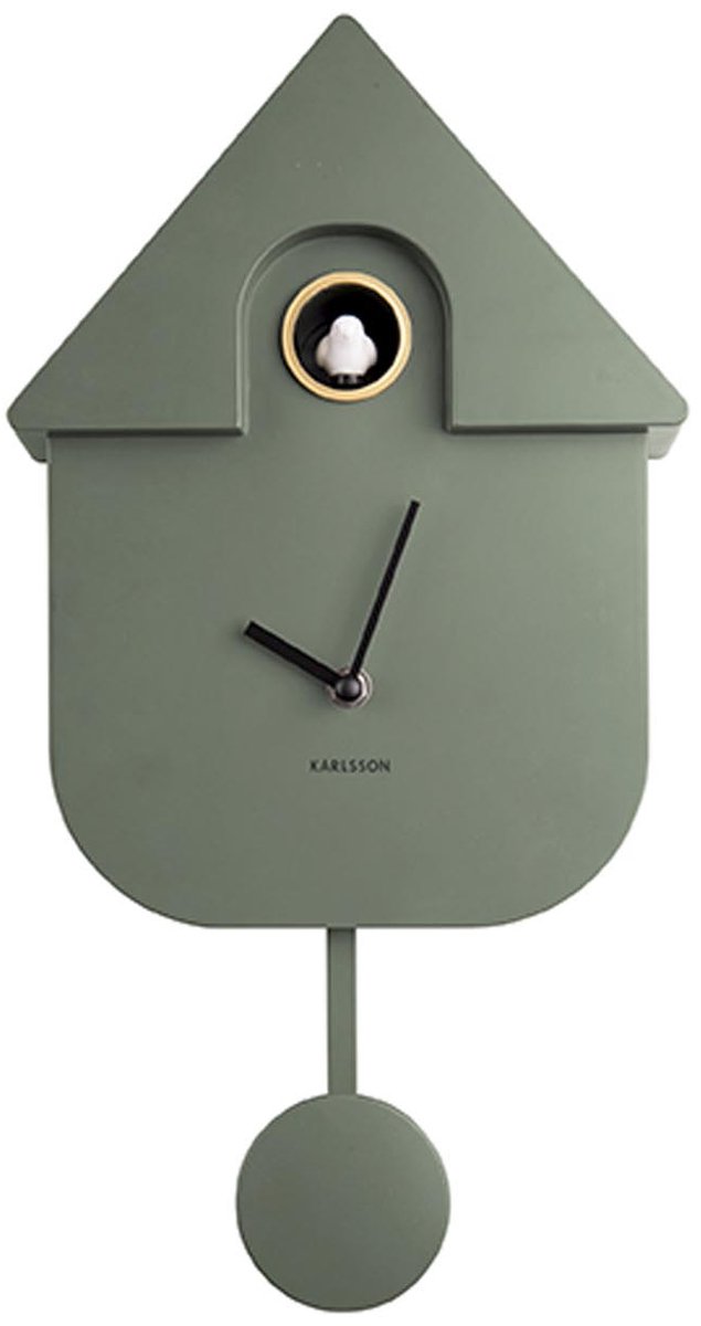 Wandklok Solo Color Cuckoo - Jungle Groen - 6×21,5x41cm