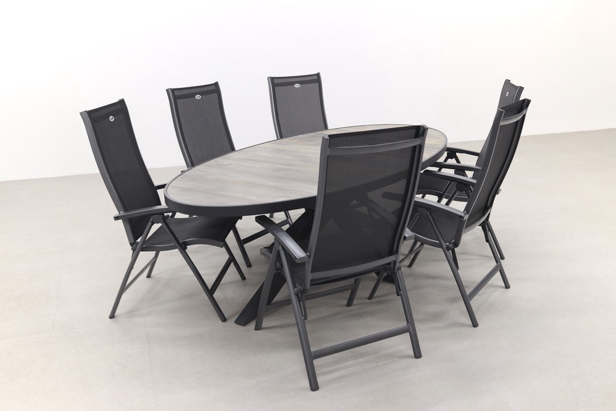 Hartman Salvatore/Silva salon de jardin ovale aspect bois 240x115 cm