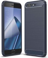 Asus ZenFone 4 Pro (ZS551KL) - Geborstelde TPU Cover - Blauw