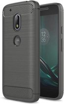 Geborstelde TPU Cover - Motorola Moto G4 Play - Grijs