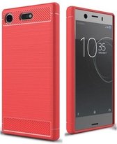 Geborstelde TPU Cover voor Sony Xperia XZ1 - Rood