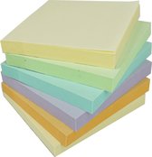 Stick'n 6 memoblokken - FSC - 76mmx76mm - mix pastel kleuren, 6x 100 memoblaadjes