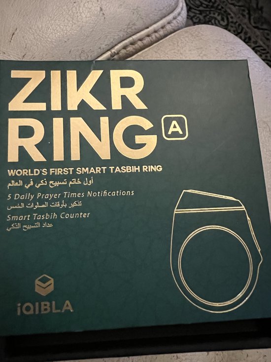 Al salama Smart Tasbih Zikr Ring, 20 mm digitale Azan wekker, Tasbih teller Smart Ring (blauw