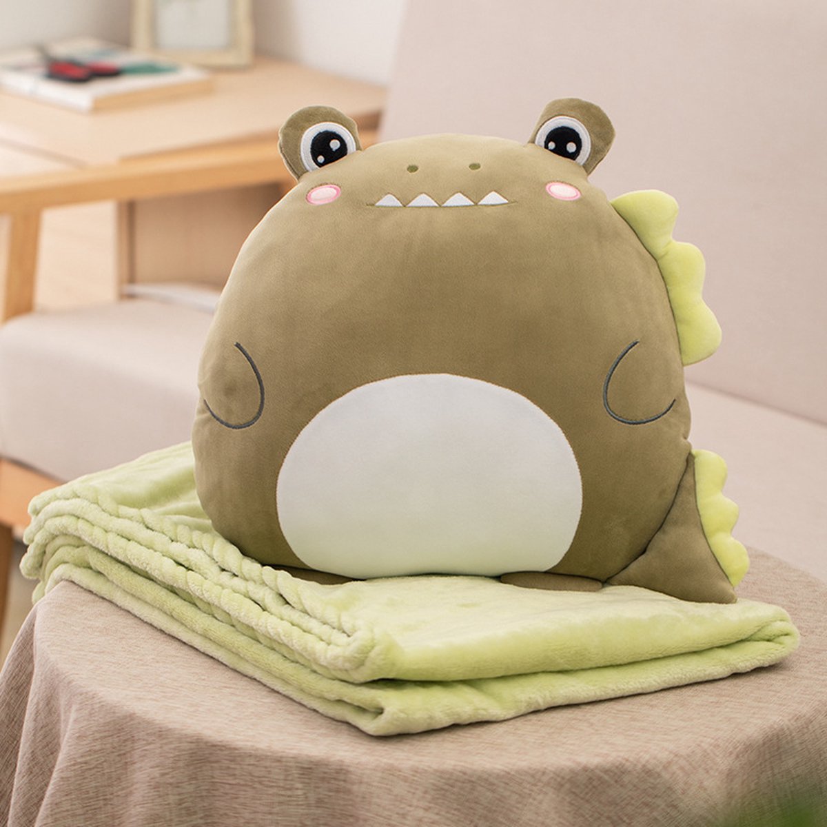 Kawaii Kussen - Kawaii Knuffel - Squish Pillow - Squish Knuffel - Kikker Knuffel - Groen - 35cm