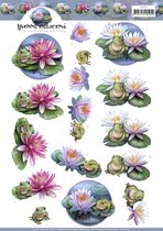 3D Cutting Sheets - Yvonne Creations - Frog and Water Lily 10 stuks