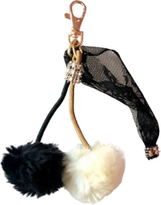 Grand porte-clés 16 cm sac pendentif pompon paillettes cadeau pointe pour  fille enfant... | bol