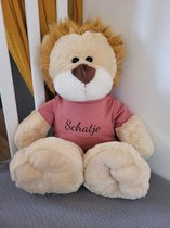 Funnies knuffel leeuwtje - 45cm - shirtje - schatje - Steen rood