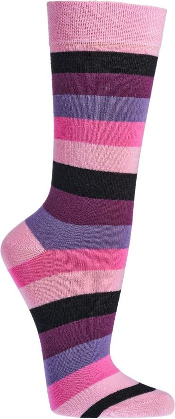 2 Paar biologisch katoenen sokken - naadloos - zachte boord - gestreept