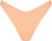 Hunkemöller Dames Badmode Hoog uitgesneden bikinibroekje Gili Rib - Oranje - maat XS