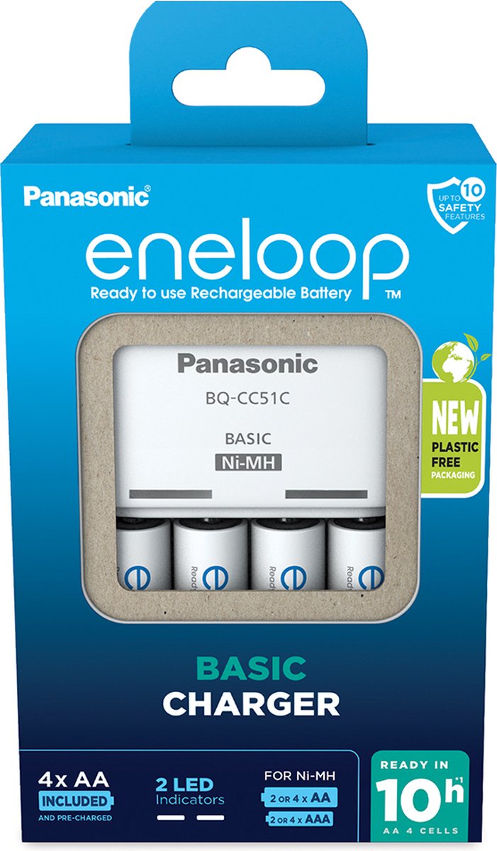 Eneloop CC51 - Batterijoplader - Met 4X Eneloop AA 2000 mAh