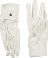Paardrijhandschoenen Wit - Maat M - Creme-wit Kunstleer paardrijhandschoen - Ruitersport Rijhandschoenen