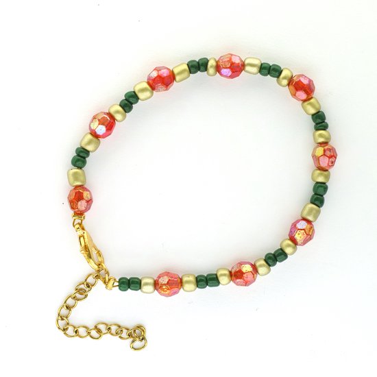 Bracelet vert/or/rouge