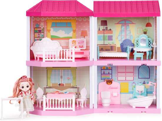 Kidkraft Savannah - Poppenhuis groot - hout - meerdere verdiepingen - multikleur - 124 cm hoog