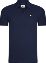 Tommy Jeans - Heren Polo SS Classic Badge Polo - Blauw - Maat M