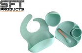 SFT Products 5-Delige Baby Eetset Turquoise - Babyservies - Kinderservies - Babybestek