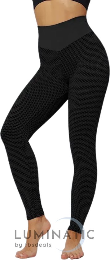 TikTok Legging - Sportlegging Dames - Squat Proof en Fitness Legging - Yoga Legging - High Waist Sport Legging - Anti Cellulite - Shapewear Dames - Push Up - Butt Lifter - Sportkleding Dames | Luminatic® | Black | L