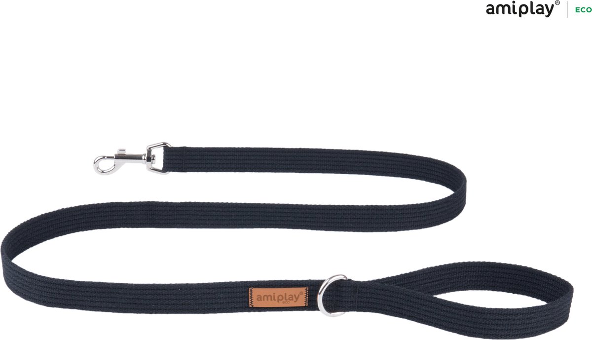 Amiplay Leiband Cotton zwart maat-XL / 140x3cm