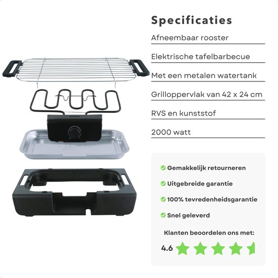 KitchenBrothers Elektrische Grillplaat XL