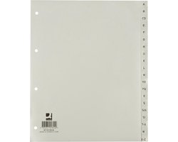 Q-CONNECT alfabetische tabbladen, A4, PP, 20 tabs, grijs