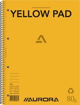 Aurora Spiraalblok A4, gerecycled geel papier, gelijnd
