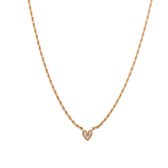 Go Dutch Label Collier Crystal hart Goud