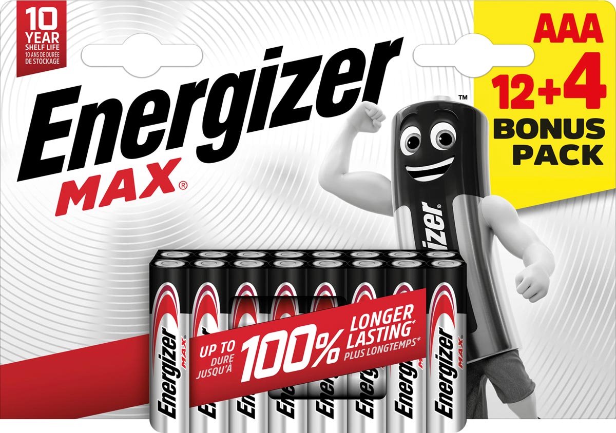 Energizer Max AAA batterij (potlood) Alkaline 1.5 V 16 stuk(s)
