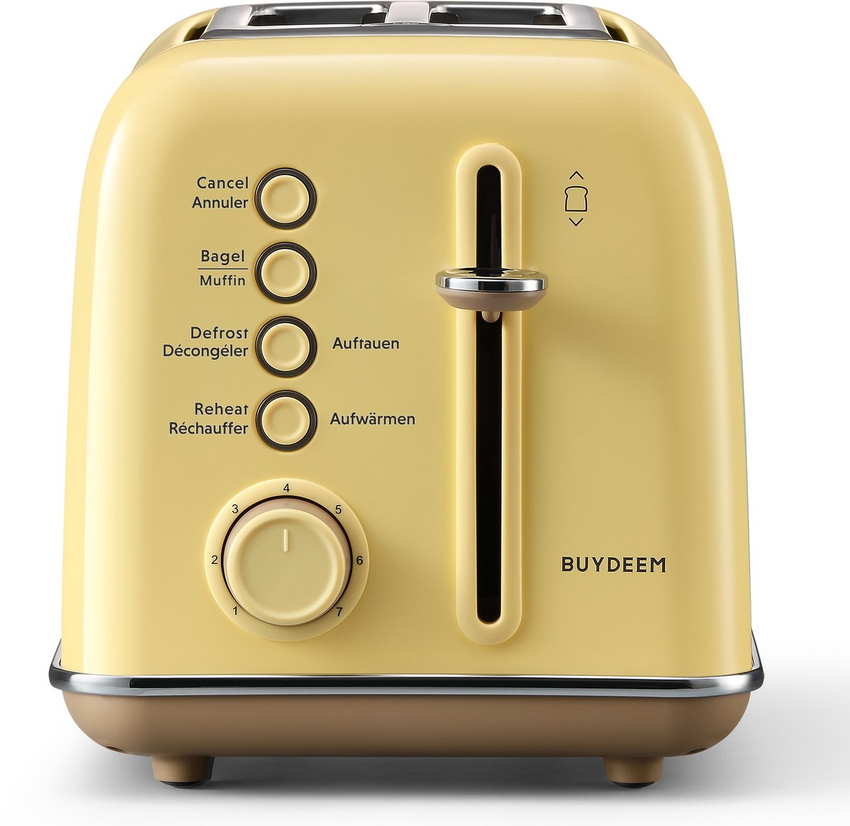 BUYDEEM DT620E - Broodrooster - 2 Plakken - Retro Stijl - Mellow Yellow