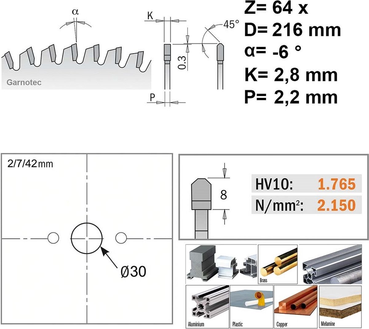 Meerbladzaag HW 300x3.2/2.2x30 Z24 4 CMT, 279.024.12M