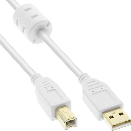 USB naar USB-B kabel - USB2.0 - tot 0,5A / wit - 10 meter | bol