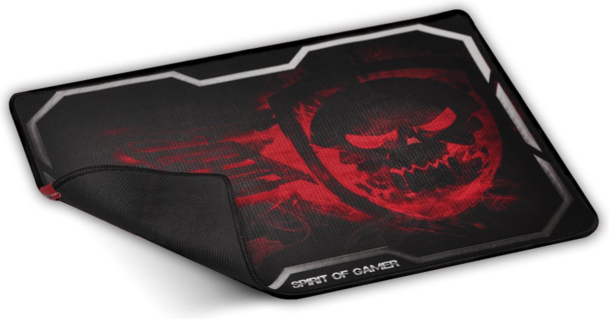 Spirit of Gamer Smokey Skull Gaming Muismat - 435 x 323 mm - Zwart/Rood