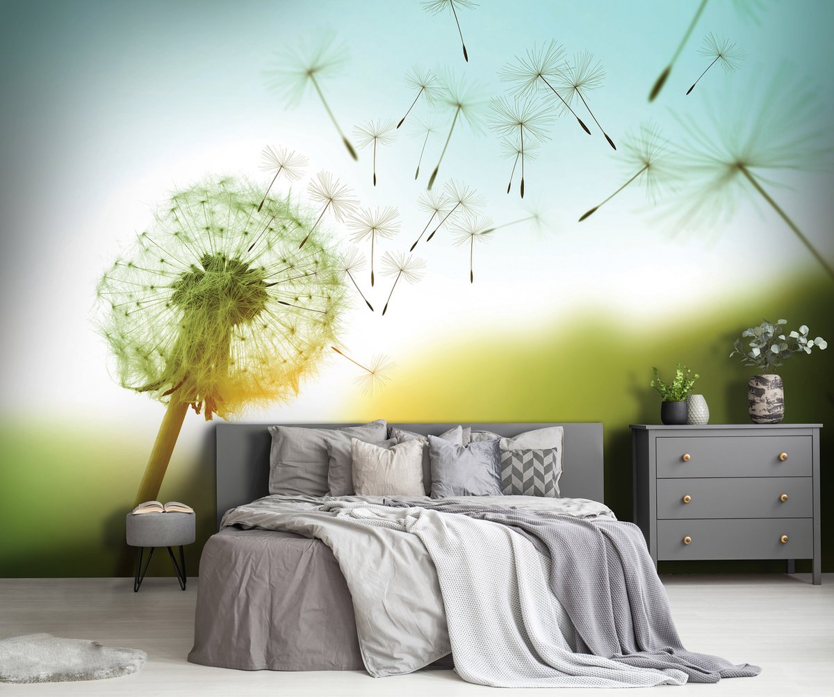 Fotobehang - Paardenbloem - Wit - Natuur - Vliesbehang - (368 x 254 cm)