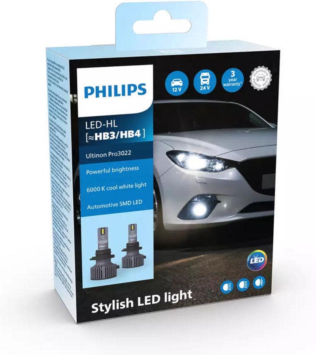 Philips Ultinon Pro3022 LED-HL HB3 HB4 set LUM11005U3022X2