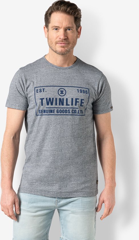 Twinlife Korte mouw T-shirt - TW32508 Blauw (Maat: