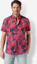 Twinlife Heren shirt floral s.s. - T-Shirts - Duurzaam - Elastisch - Rood - 2XL