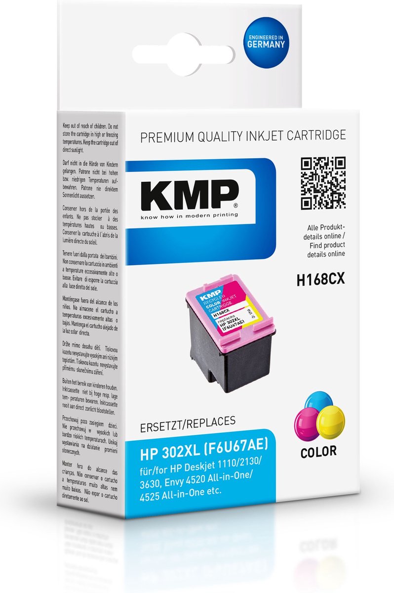 KMP H168CX inktcartridge Cyaan, Magenta, Geel