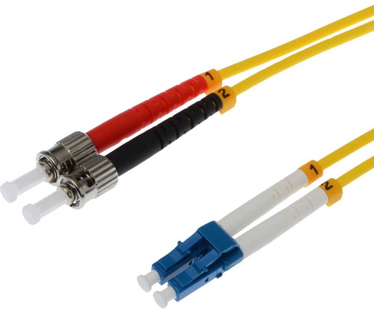 Helos 20m OS2 LC/ST Glasvezel kabel Geel