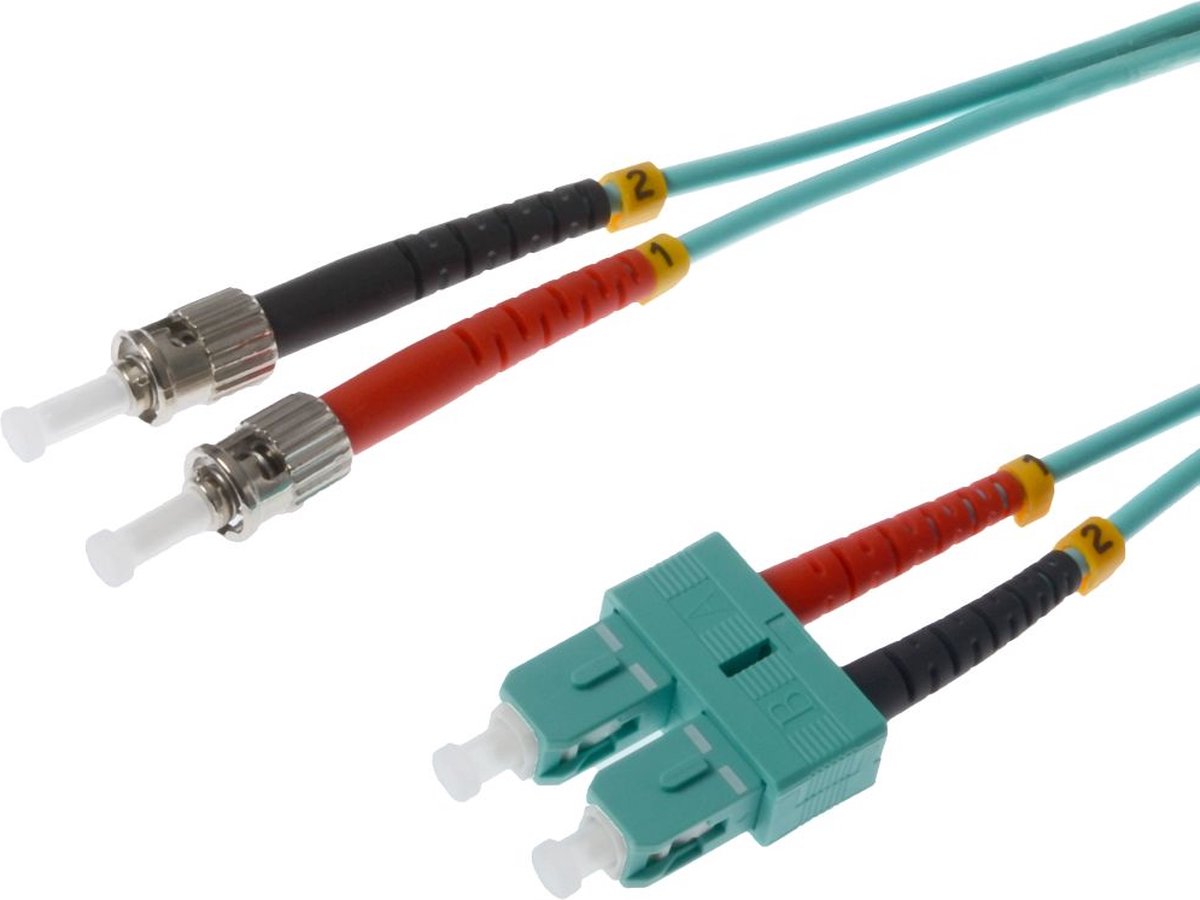 Helos 5m OM3 SC/ST Glasvezel kabel Turkoois