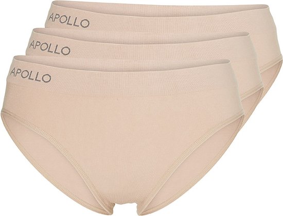Apollo - Dames slip - Beige - Maat XL - Dames ondergoed - 3-Pack - Dames boxershort - Sloggie ondergoed