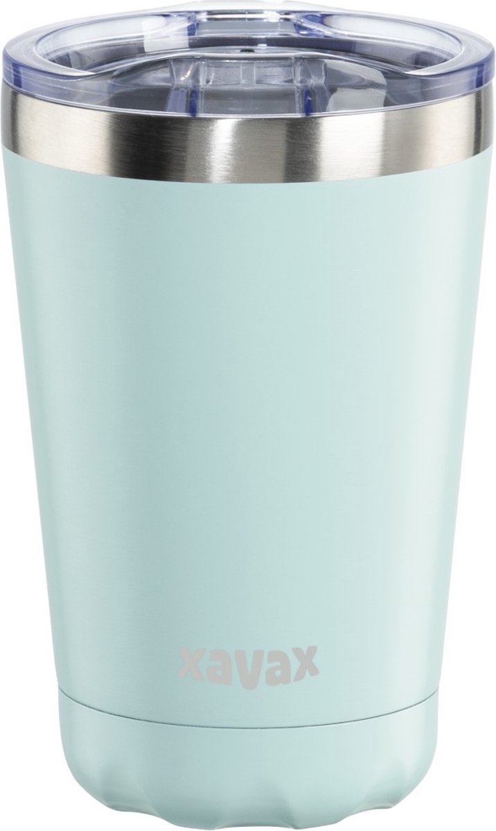 Xavax Thermosbeker, 270 ml, isolerende beker met drinkopening, pastelblauw
