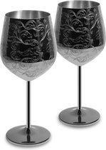 Verres à vin en acier inoxydable - Coupes à vin de style royal / Haute qualité - - Perfect pour la Home, les restaurants et les fêtes - Verres à Champagne \ Produit Premium / Verres à cocktail toniques