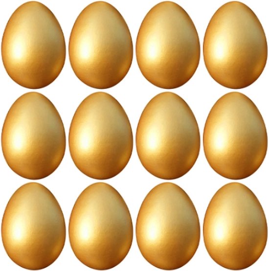 HBX | Gouden Eieren | Gouden paasei | Echte eieren | Pasen | Doos van 12  stuks | bol.com