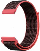 By Qubix - 20mm - Garmin Forerunner 55 - 245 - 645 - Sport Loop nylon bandje - Rood-oranje - Garmin bandje