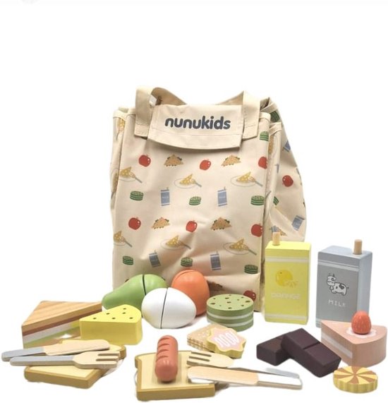 NUNUKIDS Houten speelgoed - picknickset - theeservies - keuken speelgoed