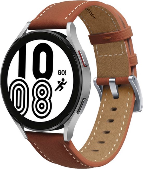 By Qubix Garmin Forerunner 55 - 245 - 645 - Bracelet Cuir Premium - Marron