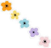 Sluitsticker - Sluitzegel – Lente - Zomer - Bloem / Bloemen / Bloemetje - Flowers – 5 assorti | Verjaardag - Trouwkaart – Geboortekaart | Envelop stickers | Cadeau – Gift – Cadeauzakje – Traktatie | Huwelijk - Babyshower – Kraamfeest - DH collection