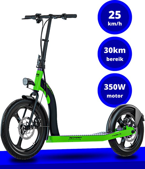 MS Energy r10 - Hybride elektrische step - Grote wielen - Vouwbaar - 25 km/h - 350W motor - 36V batterij