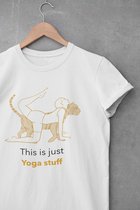 Shirt - This is just yoga stuff - Wurban Wear | Grappig shirt | Yoga | Unisex tshirt | Meditatie | Yoga kleding | Yoga mat | Wit