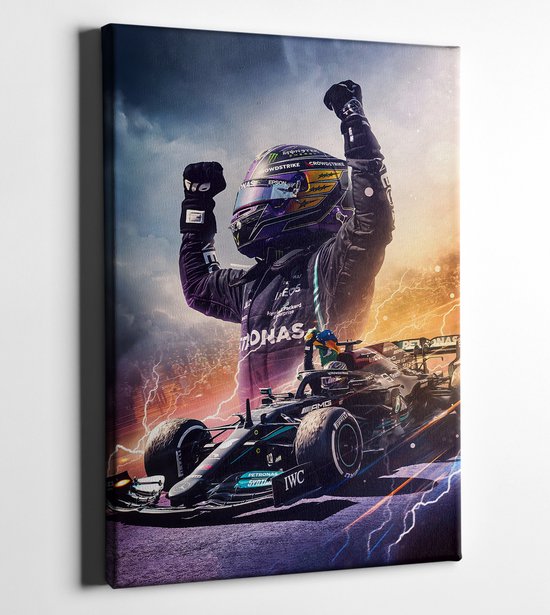 Poster Lewis Hamilton - McLaren MP4 F1 - Affiche Voiture De Course Art Mural Vintage